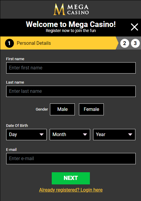Mega Casino Login